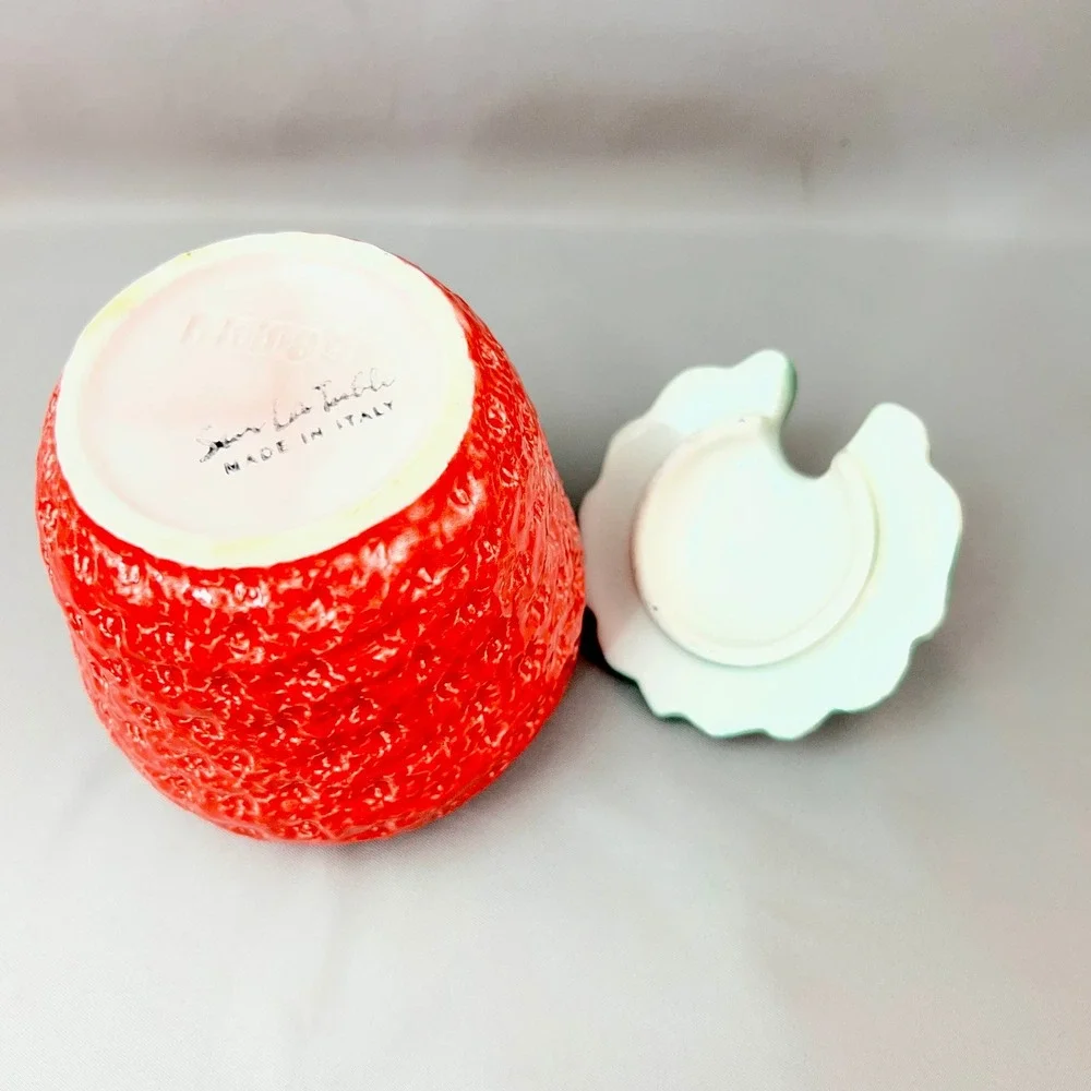 Sur La Table Strawberry Jam Jar Small Red Good Italian Ceramic Lidded Pot
